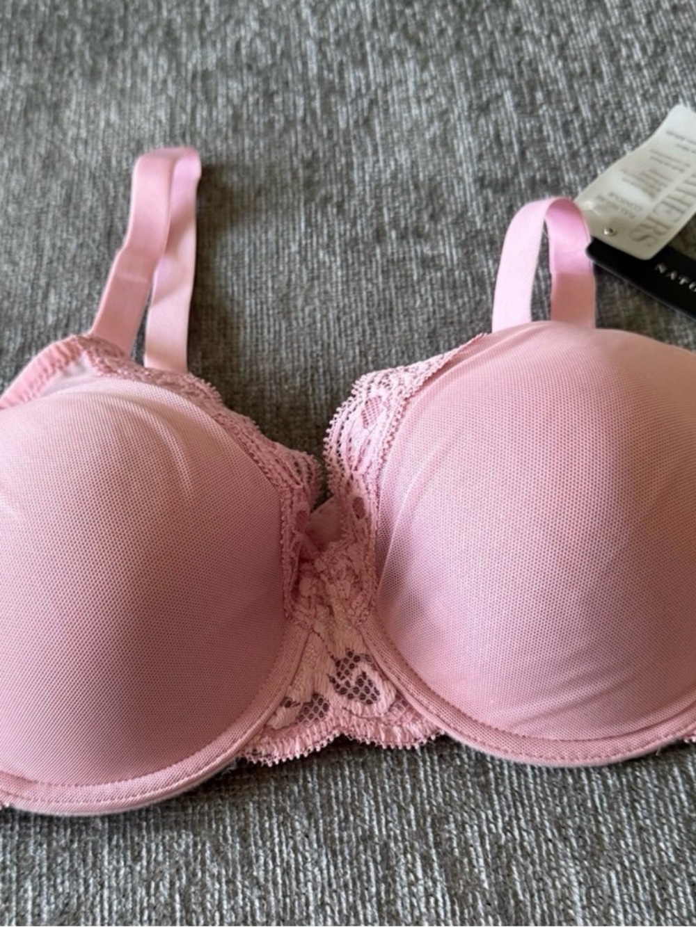 Natori pink feathers bra, 34D NWT